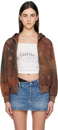 Praying Brown Leopard Rhinestone Hoodie