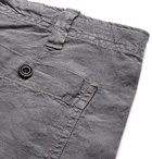 Hartford - Troy Slim-Fit Linen-Chambray Drawstring Trousers - Men - Gray