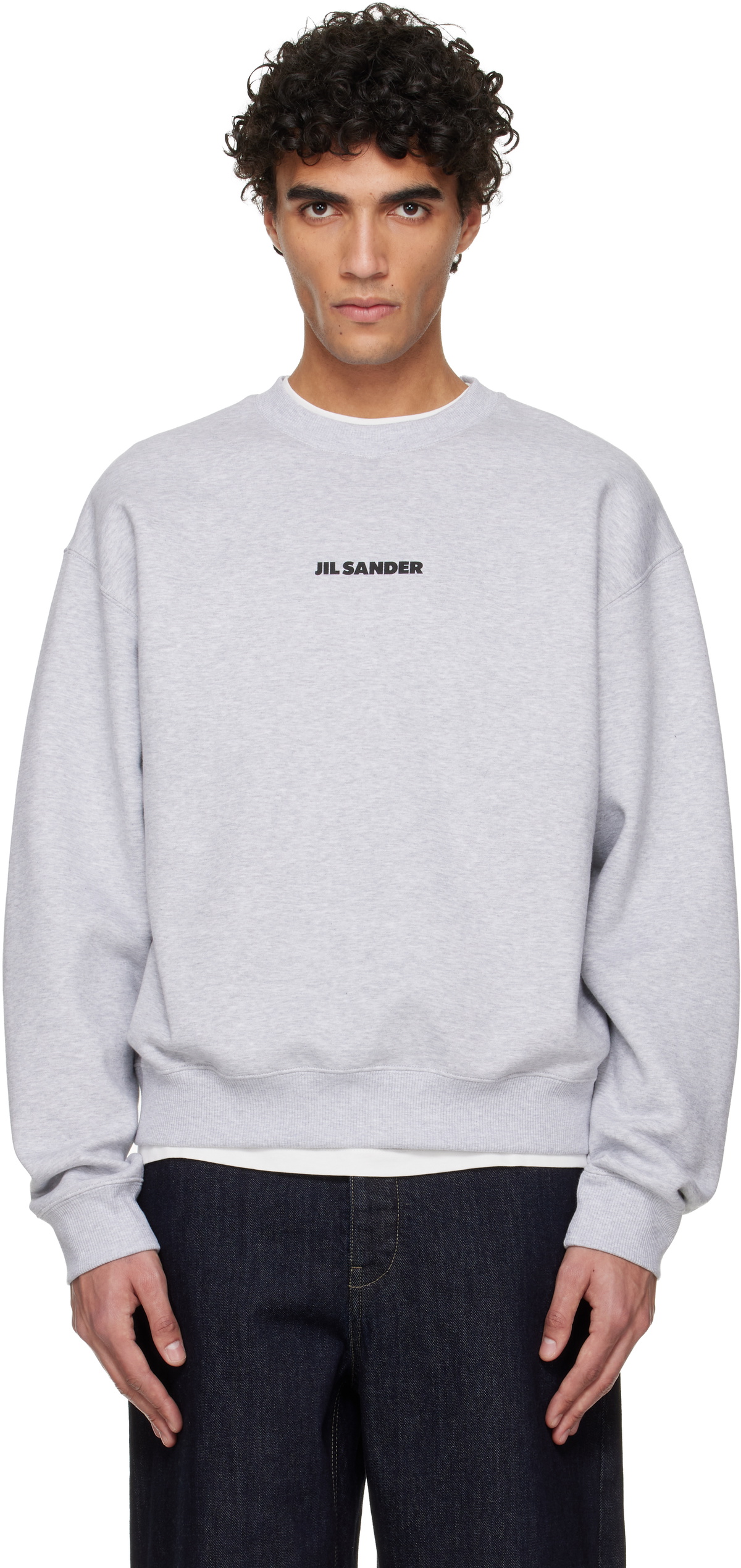 Jil Sander: Gray Printed Sweatshirt | SSENSE