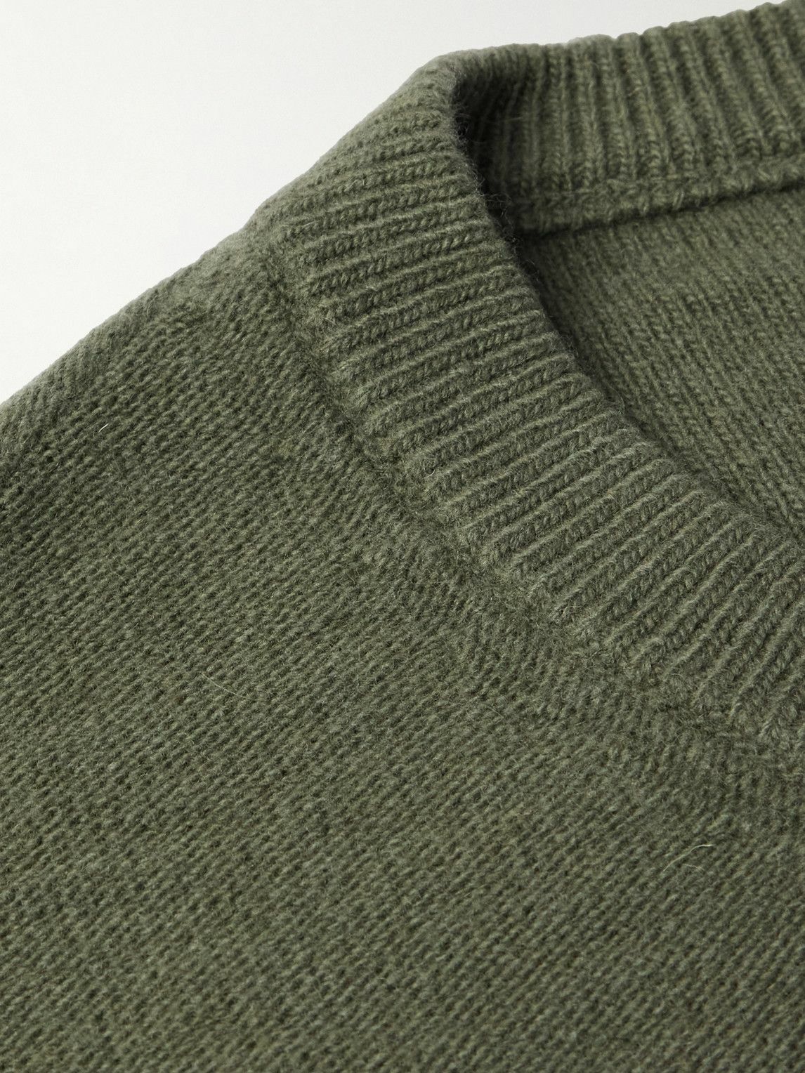 トップス lemaire wool pullover shirts LEMAIRE - Brushed-Wool Sweater - Green Lemaire