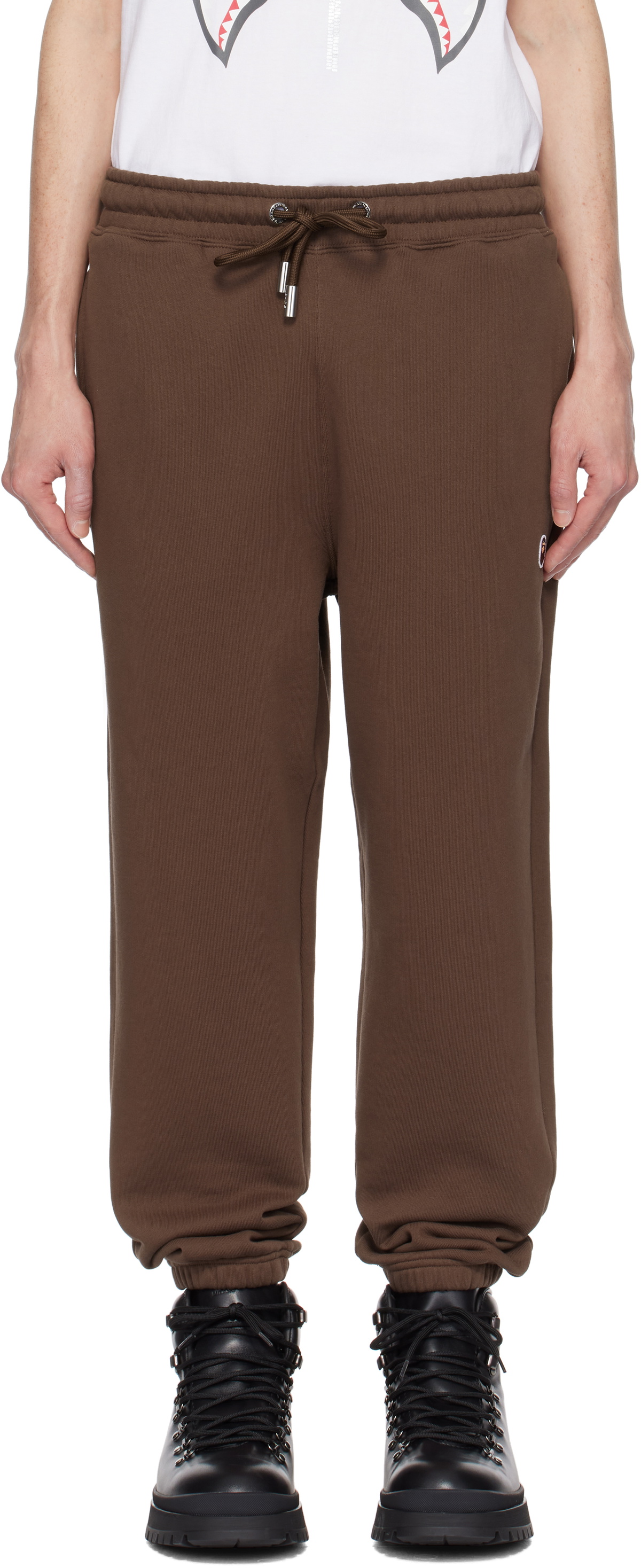 BAPE Brown One Point Relaxed Fit Sweatpants