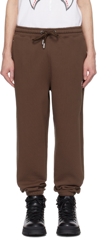 Photo: BAPE Brown One Point Relaxed Fit Sweatpants