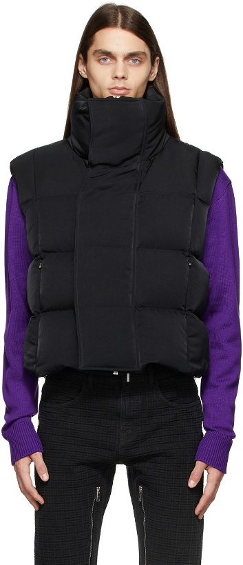 Photo: Givenchy Black Down Squared Quilting Puffer Vest