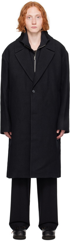 Photo: Juun.J Black Wool Coat