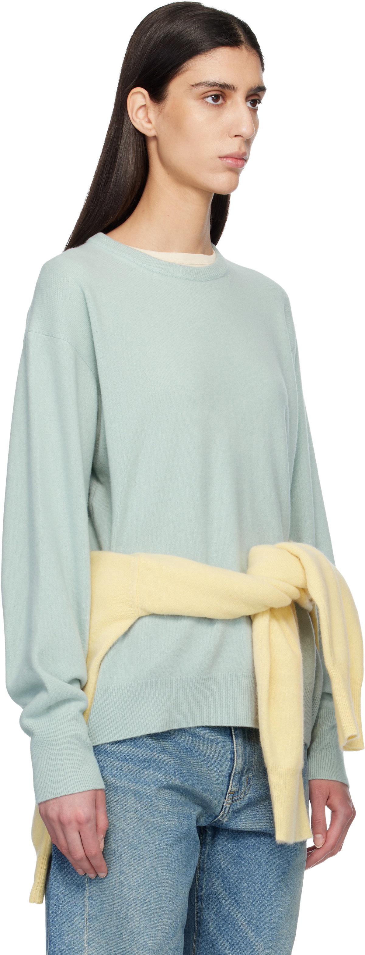ssstein Blue Extra Fine Wool Knit Sweater