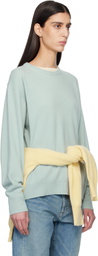 ssstein Blue Extra Fine Wool Knit Sweater