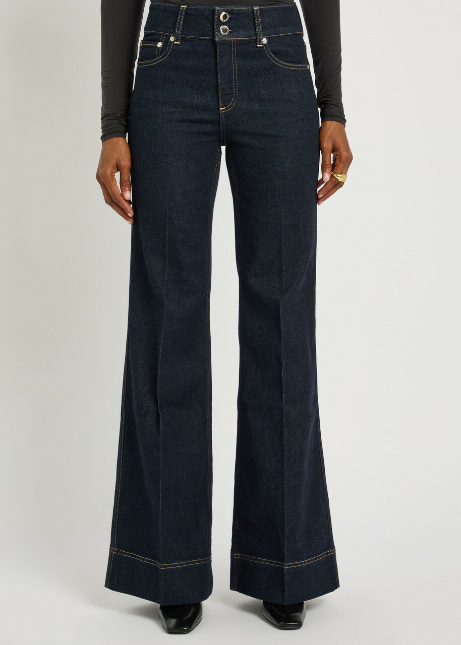 Alice + Olivia Perfect Wide-leg Jeans Dark Blue