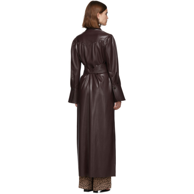 nanushka vegan leather dress Nanushka Burgundy Vegan Leather Rosana Dress Nanushka
