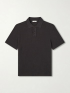 Mr P. - Organic Cotton and Linen-Blend Piqué Polo Shirt - Brown