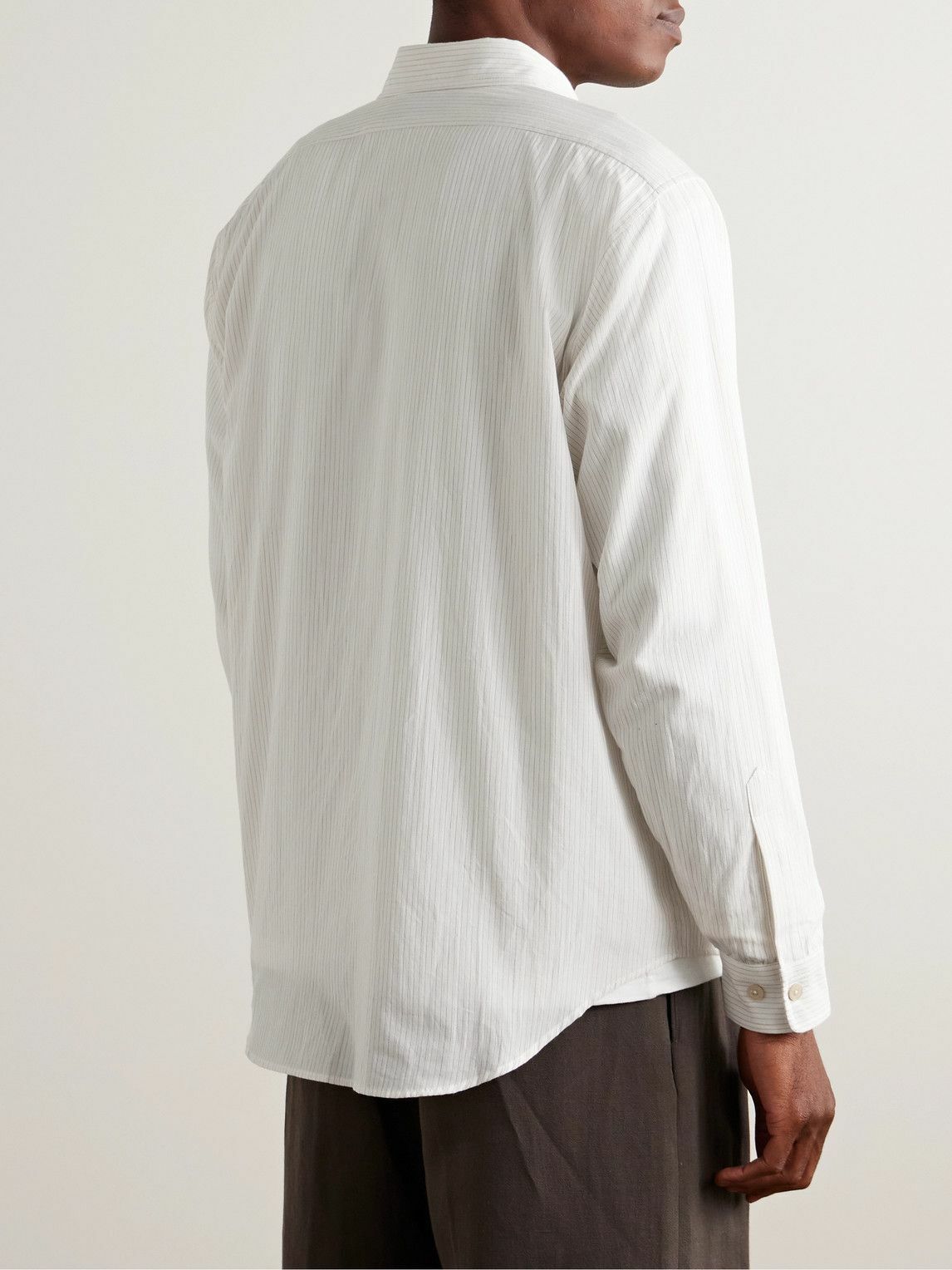 Small Talk - Striped Cotton-Voile Shirt - White