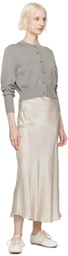 Silk Laundry Beige Bias-Cut Maxi Skirt