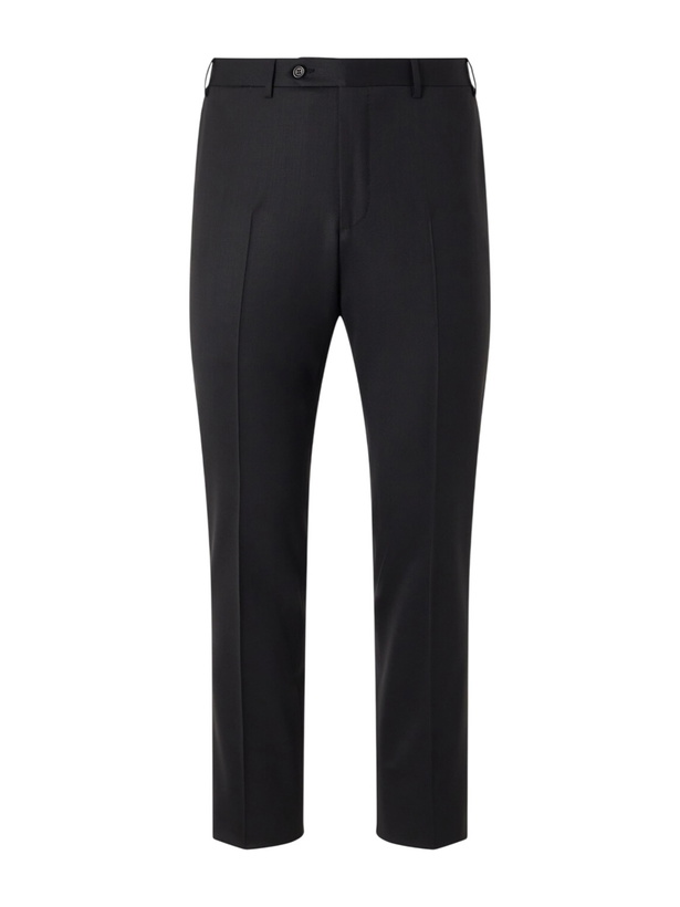 Photo: Canali - Slim-Leg Stretch Wool-Twill Suit Trousers - Black