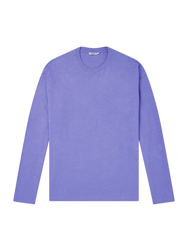 Photo: Auralee - Organic Cotton-Jersey T-Shirt - Purple