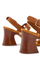 Chloe Janis 80 Eyelet-embellished Leather Sandals Brown
