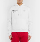 Off-White - Logo-Print Loopback Cotton-Jersey Hoodie - Men - White