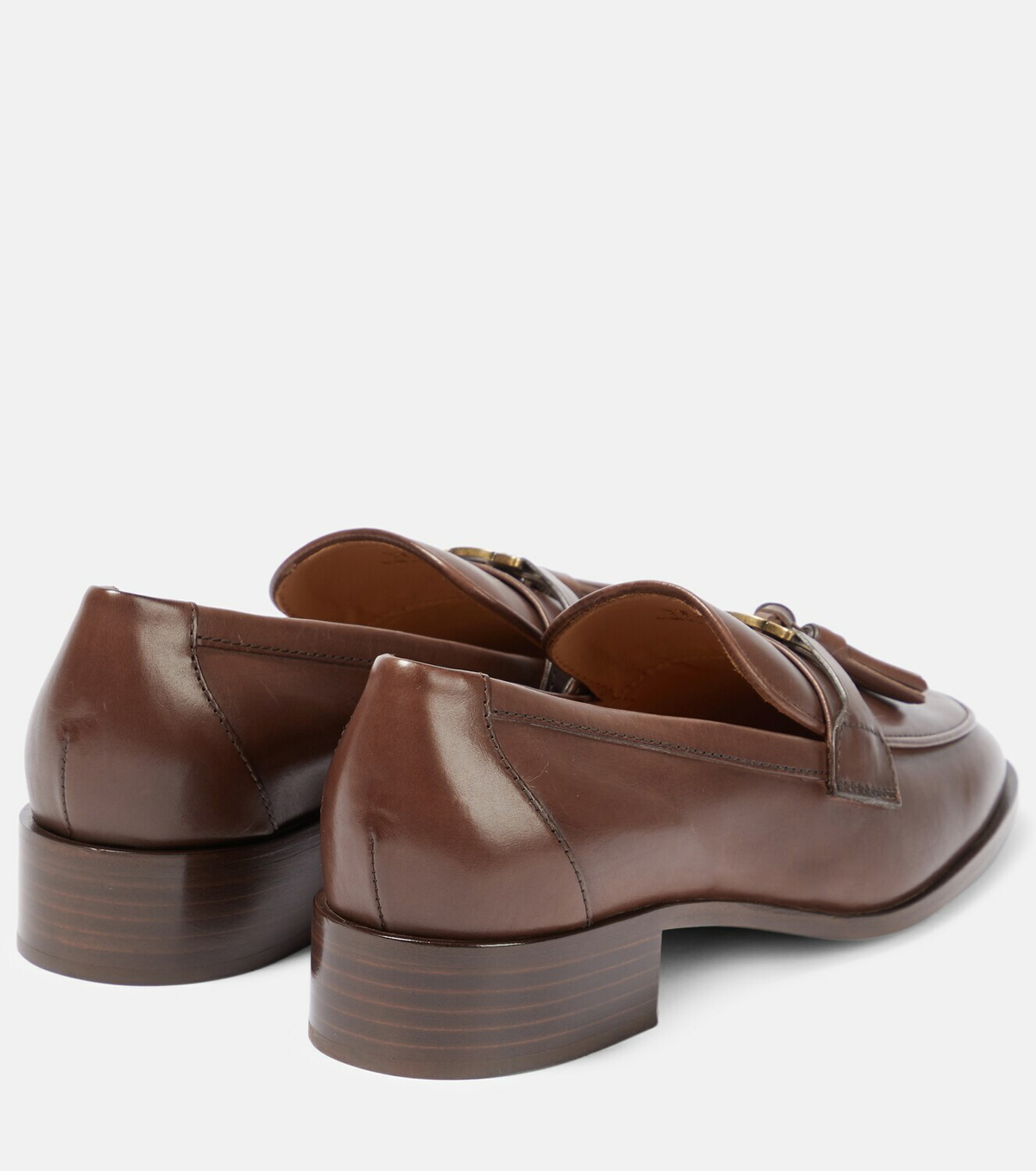 Tod\'s Brown Leather Loafers with Tassel Detail TOD main image 3