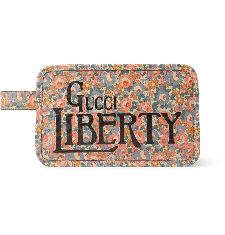 Photo: Gucci - Liberty Printed Leather Wash Bag - White