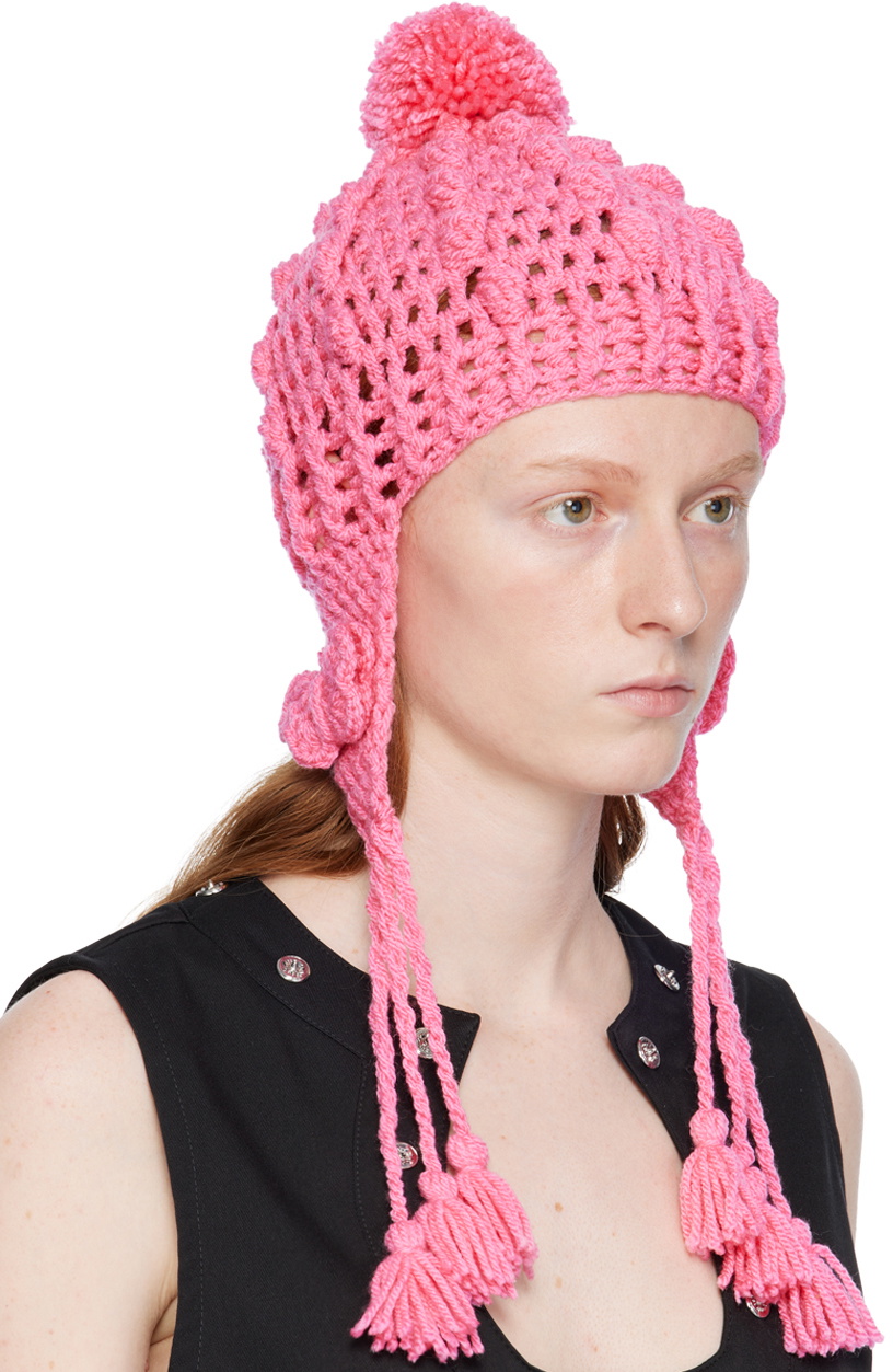 Anna Sui Pink Butterfly Beanie