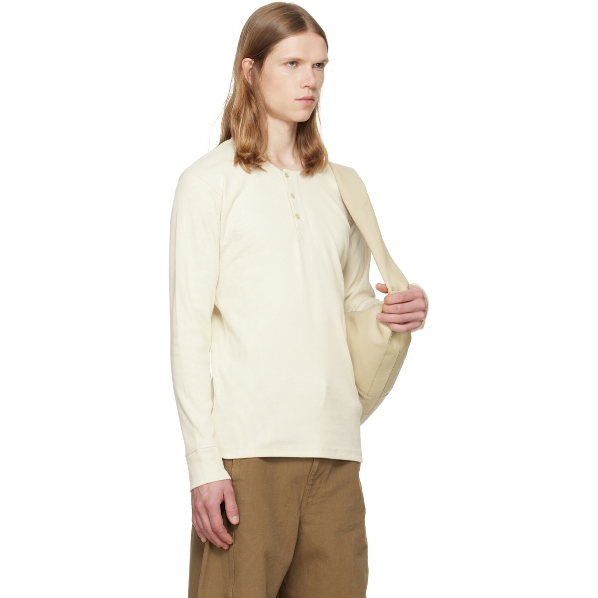 LEMAIRE Off-White Long Sleeve Henley T-shirt