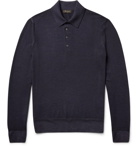 Berluti - Wool Polo Shirt - Men - Midnight blue
