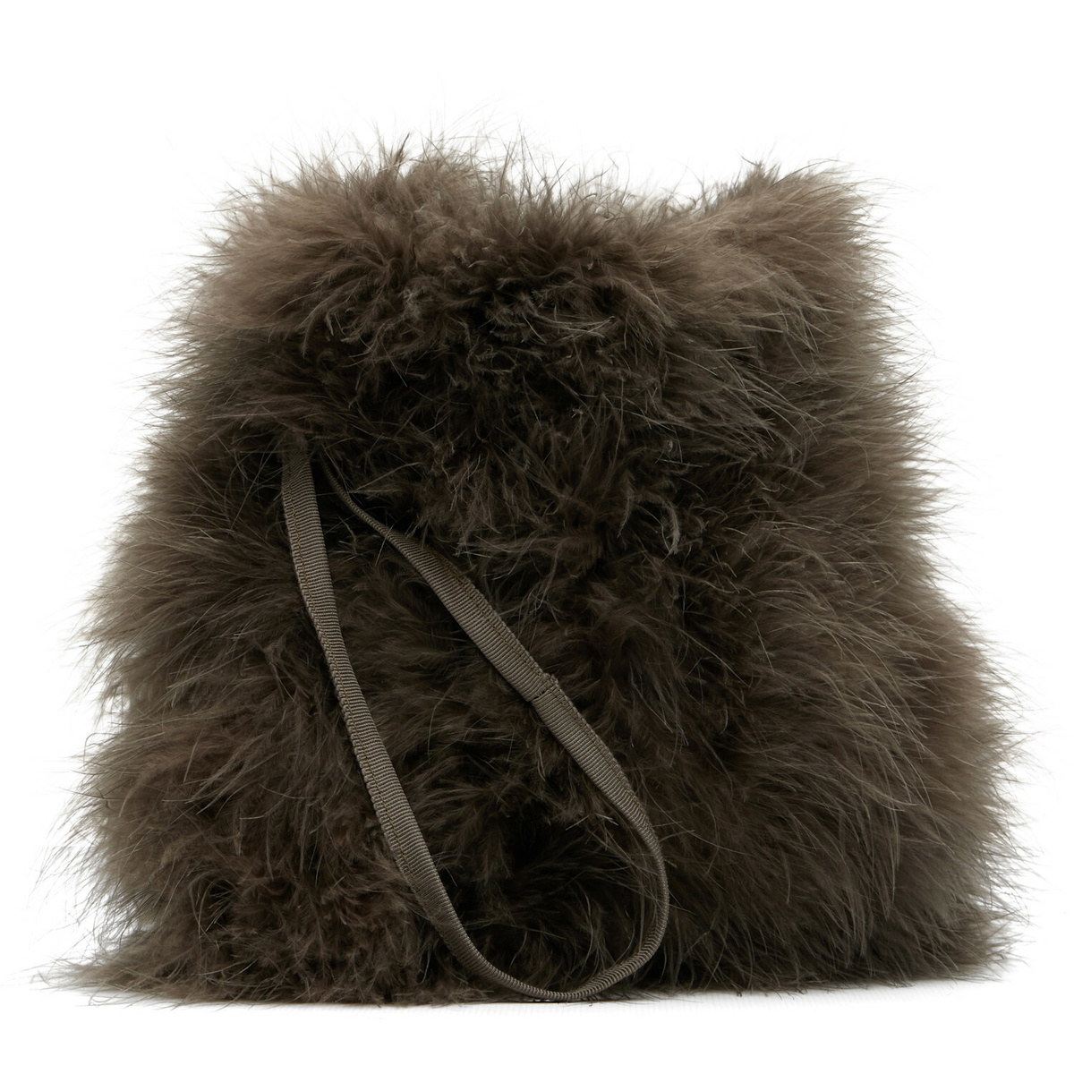 Yves Salomon Brown Feather Pouch