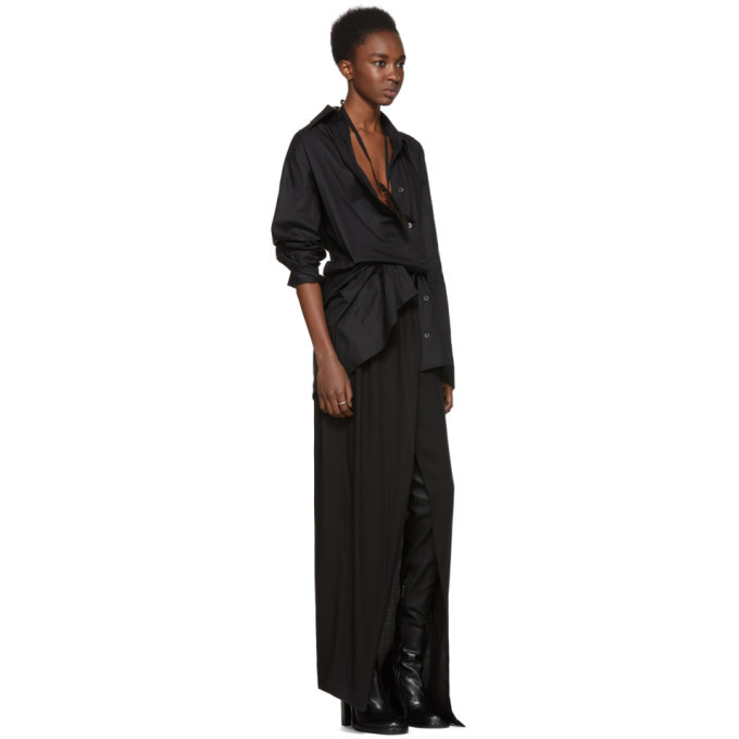 Ann Demeulemeester SSENSE Exclusive Black Ribbon and Feather Necklace