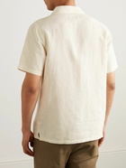 Folk - Camp-Collar Embroidered Linen and Cotton-Blend Shirt - Neutrals