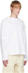 Simone Rocha White Beaded Long Sleeve T-Shirt
