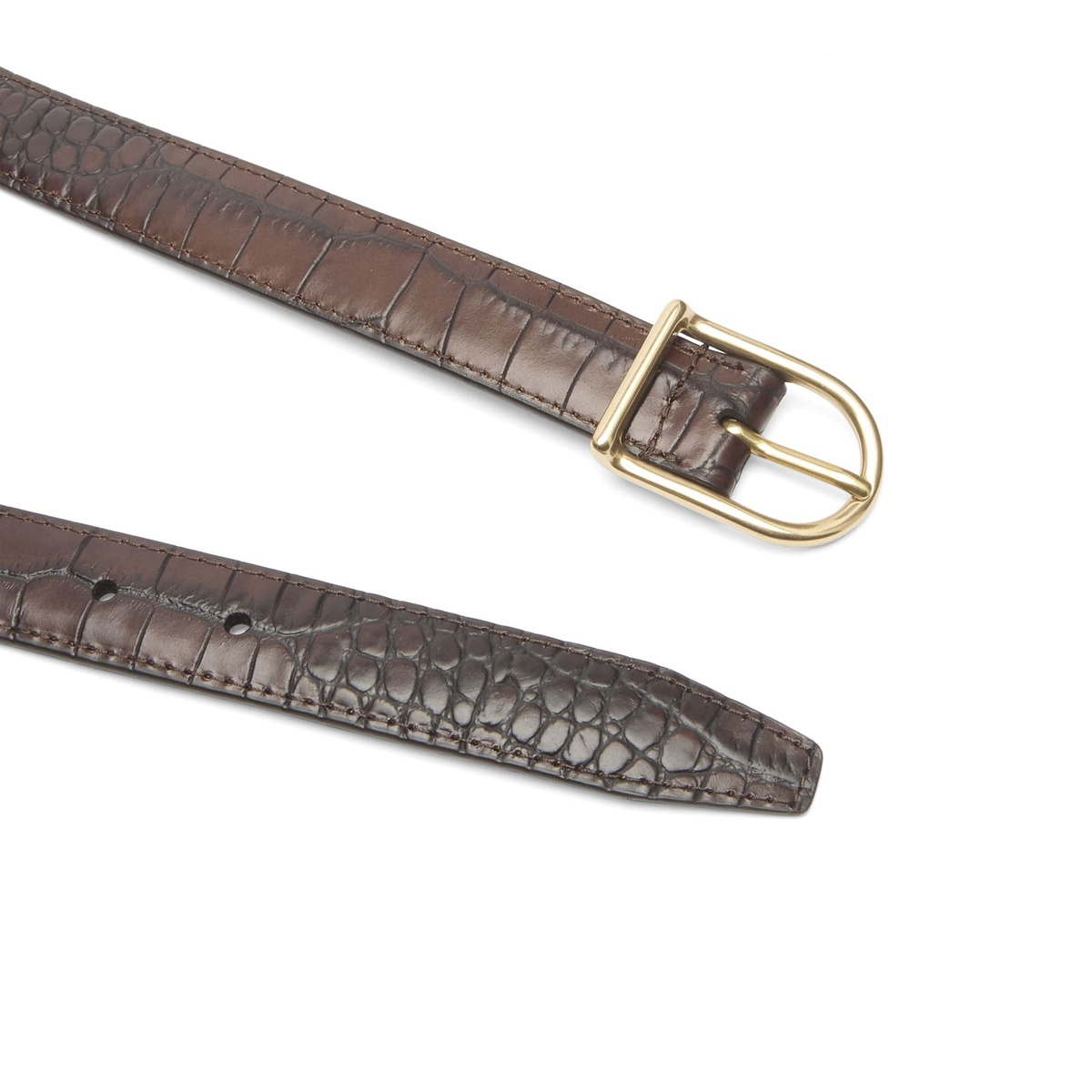 Anderson's Men's Andersons Slim Alligator Print Leather Belt in Brown