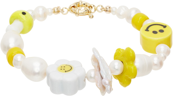Photo: éliou SSENSE Exclusive White & Yellow Dona Bracelet