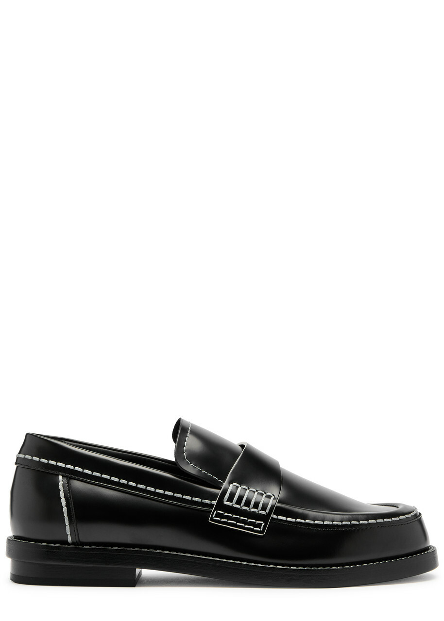 Alexander Mcqueen Glossed Leather Loafers
