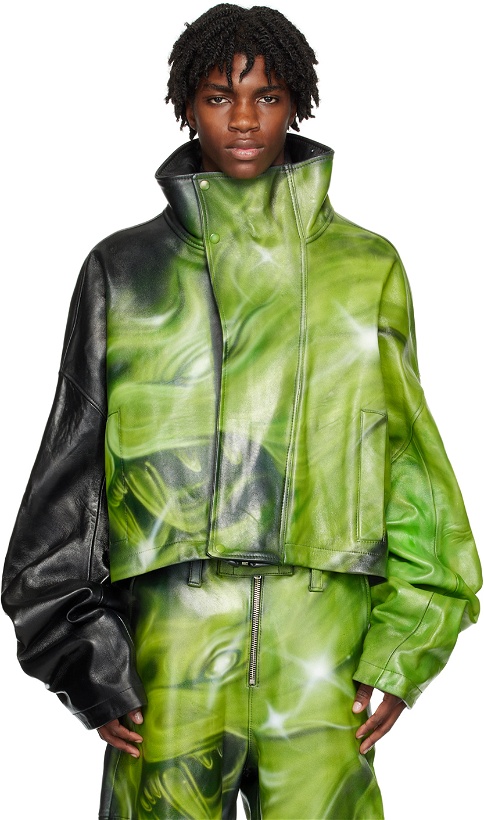 Photo: Gerrit Jacob SSENSE Exclusive Green Leather Jacket