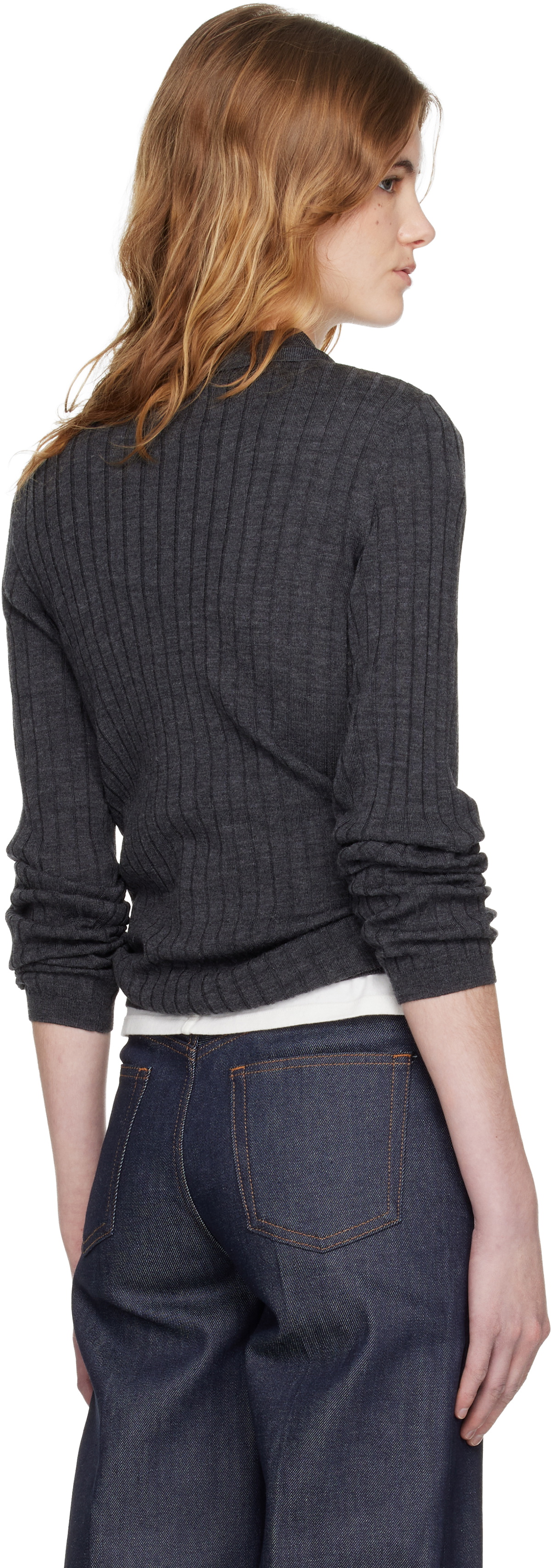A.P.C. Gray Wool Polo