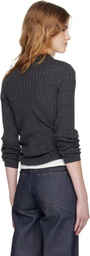 A.P.C. Gray Wool Polo