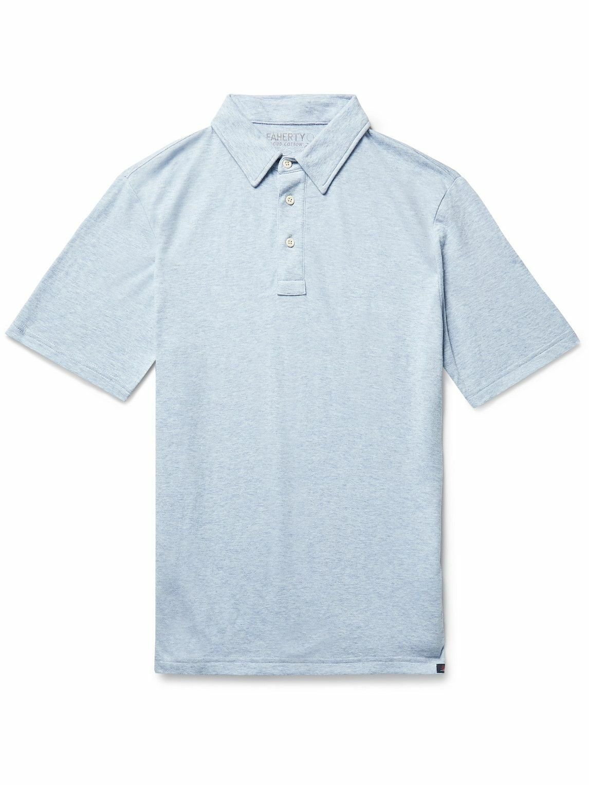 Photo: Faherty - Cloud Pima Cotton and Modal-Blend Jersey Polo Shirt - Blue