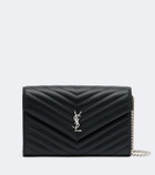 Saint Laurent Cassandre Envelope leather wallet on chain