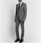 Hugo Boss - Grey Novan/ Ben Slim-Fit Prince Of Wales Checked Super 120s Virgin Wool Suit - Gray