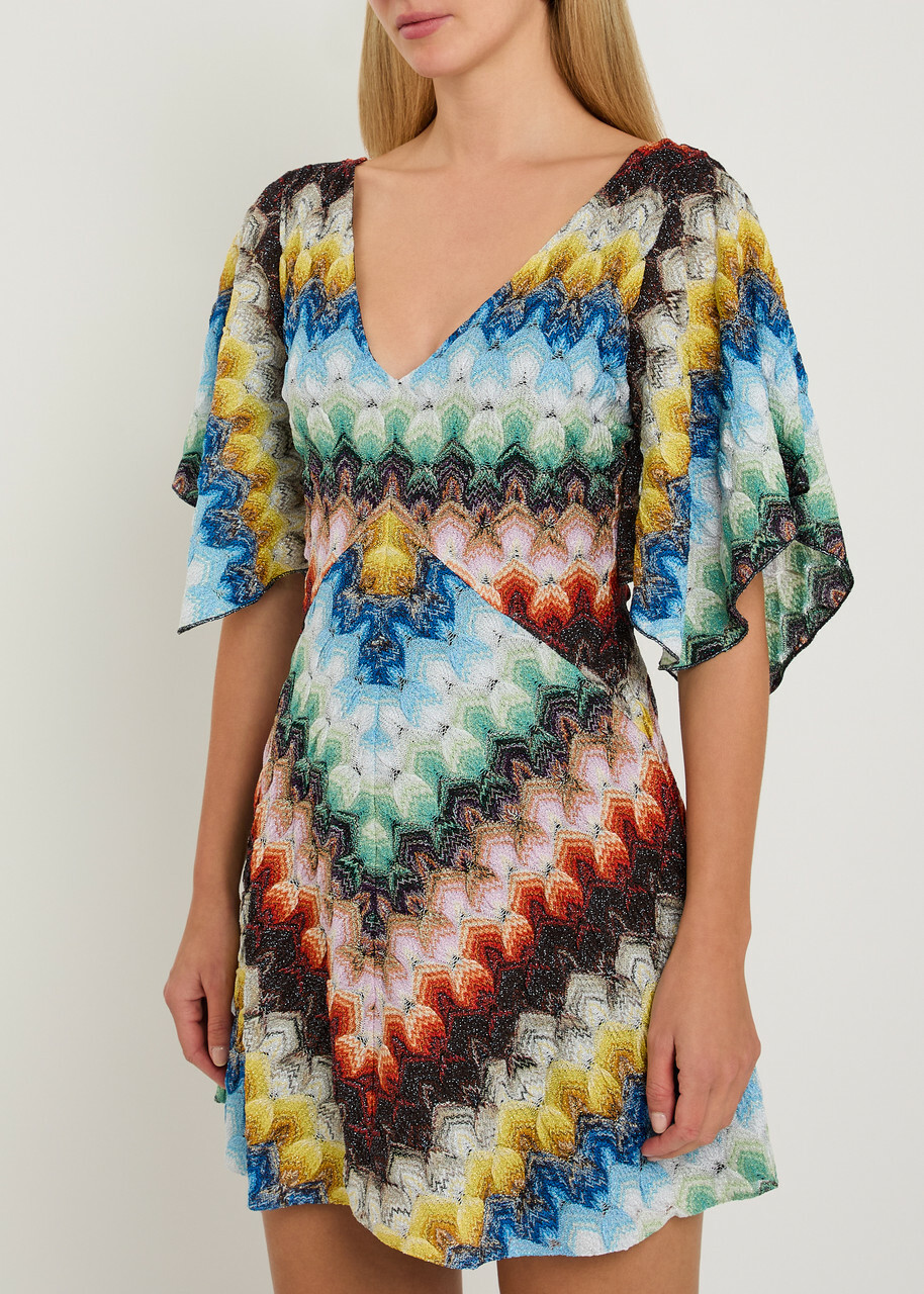 Missoni Patterned Lace Mini Dress Multicoloured