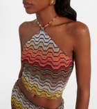 Missoni Wave halterneck lamé top