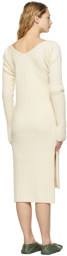 determ Off-White Collagen Sleeve Knit Dress