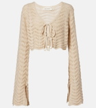 Bananhot Miana open-knit cotton-blend crop top
