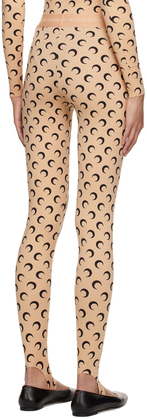 Marine Serre Beige Fuseaux Moon Leggings