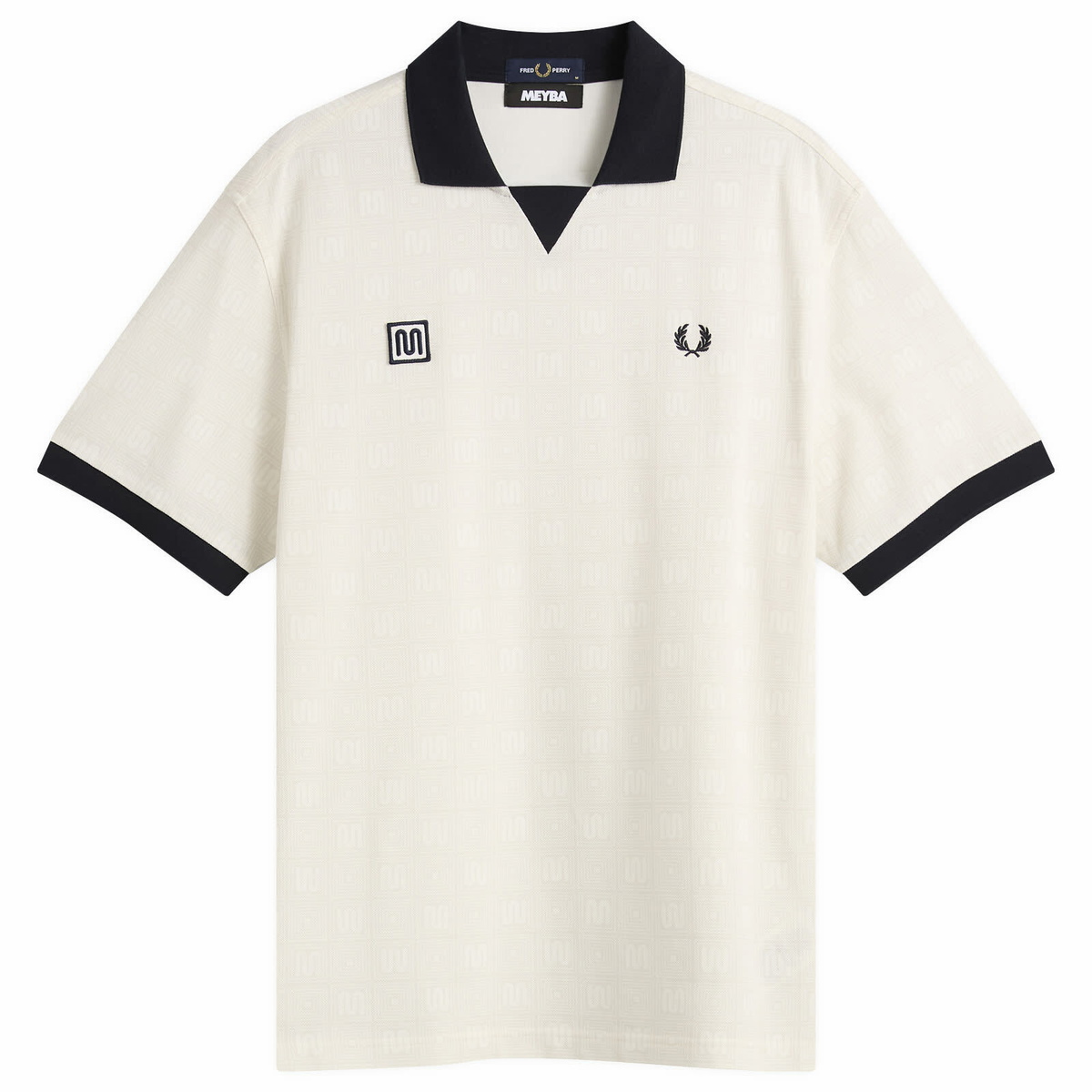 Fred Perry Men's Meyba Printed Polo Shirt in Ecru
