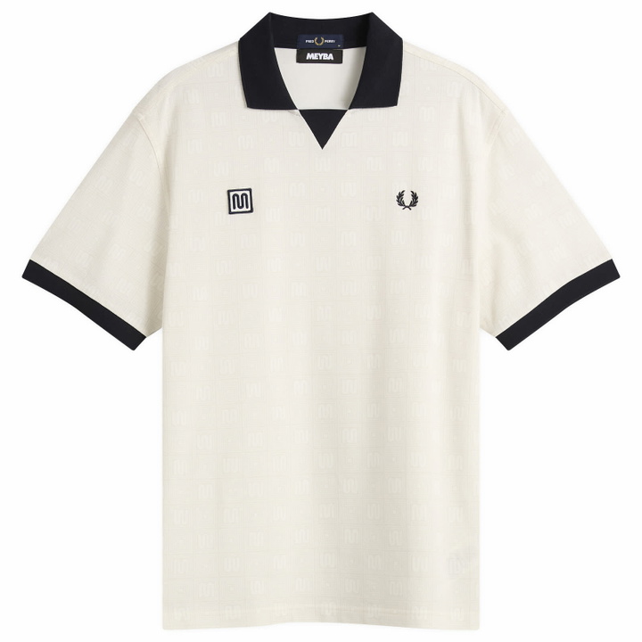 Photo: Fred Perry Men's Meyba Printed Polo Shirt in Ecru