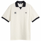 Fred Perry Men's Meyba Printed Polo Shirt in Ecru