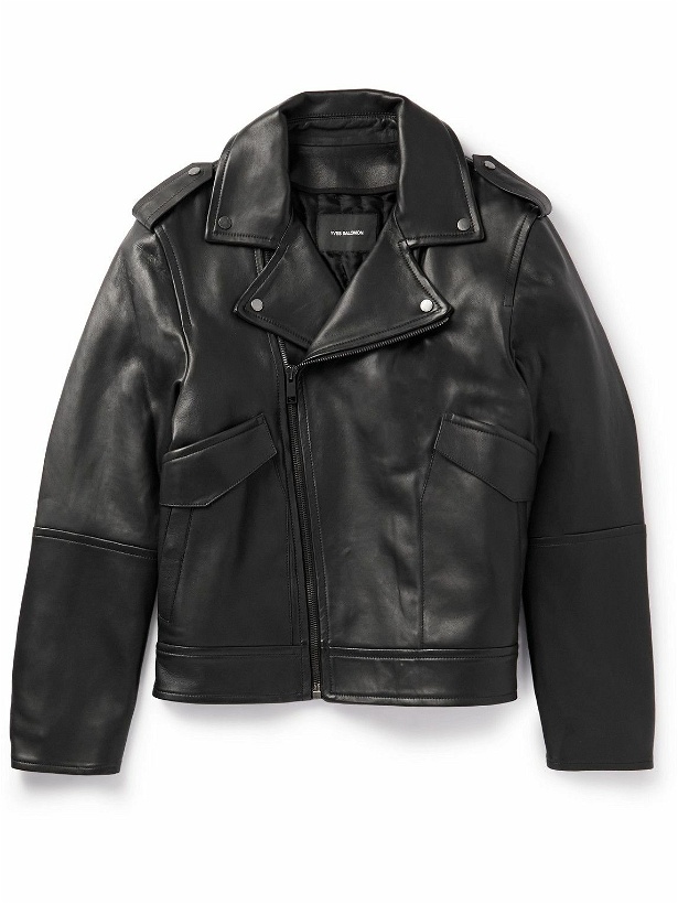 Photo: Yves Salomon - Padded Leather Biker Jacket - Black