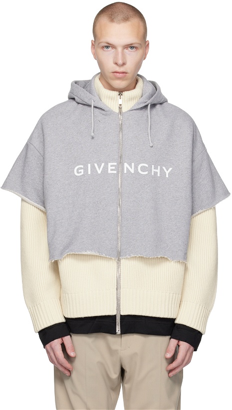 Photo: Givenchy Beige Layered Hoodie