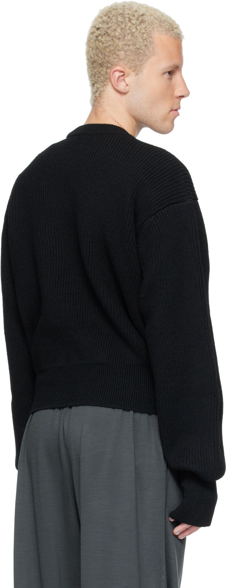 Rier Black Roundneck Utility Sweater