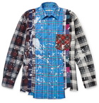 Needles - Paint-Splattered Checked Cotton-Flannel Shirt - Blue