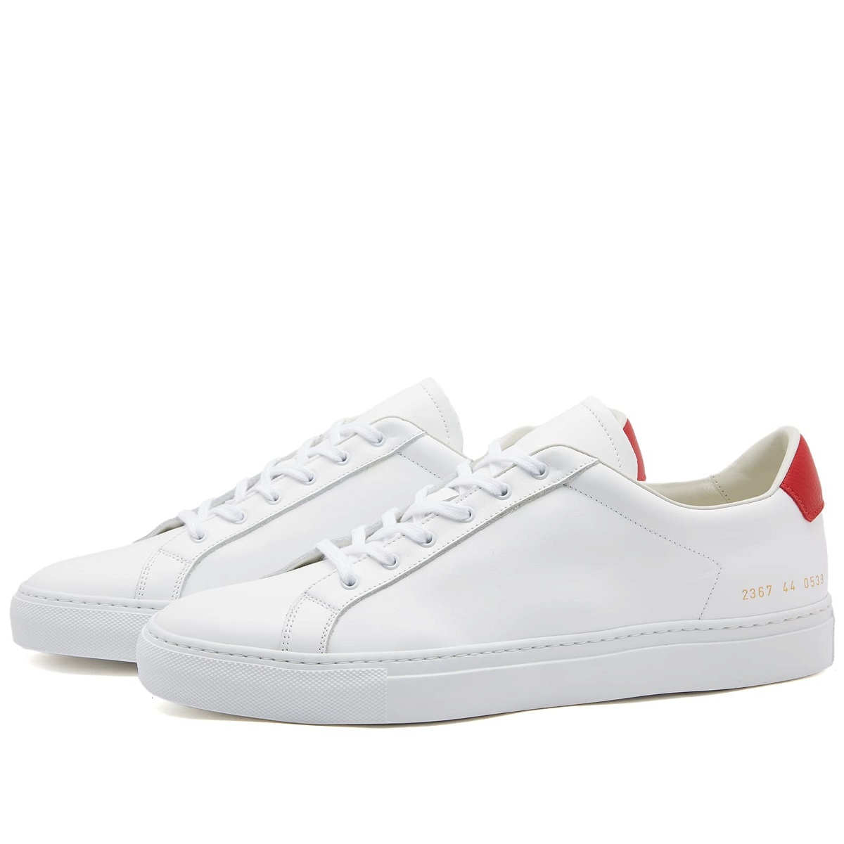Common Projects Men's Retro Low Sneakers in White/Red Common Projects